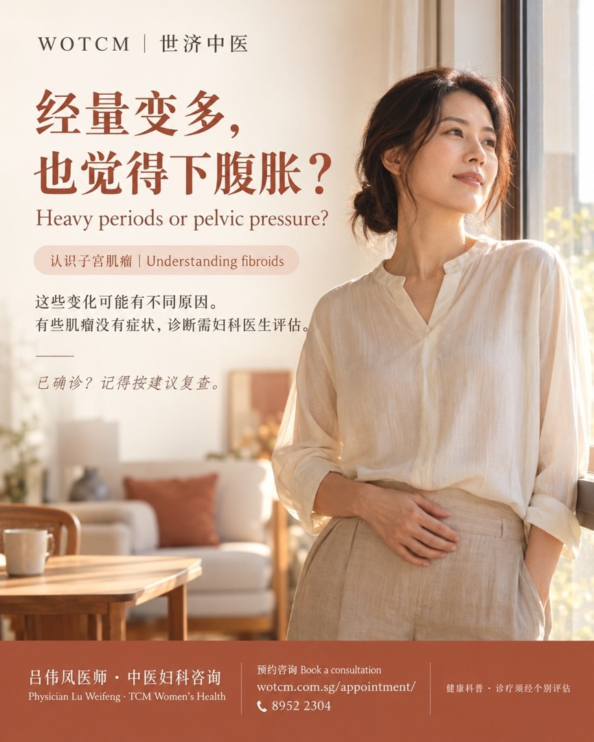 Heavy periods or pelvic pressure? / 经量变多,也觉得下腹胀?